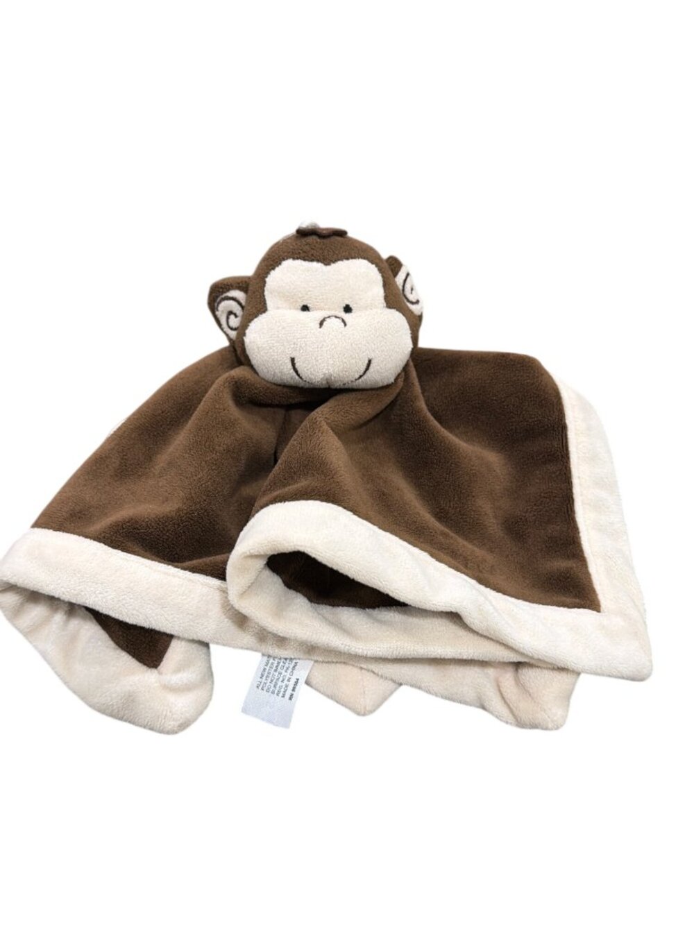 Tiddliwinks Brown Monkey Security Blanket Lovey Plush Satin Trim